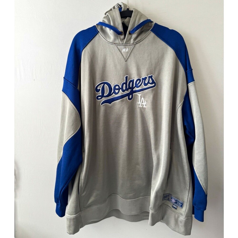 Vintage Lee Sport LA Dodgers Hoodie Mens 2XL Gray Blue MLB Embroidered Y2K